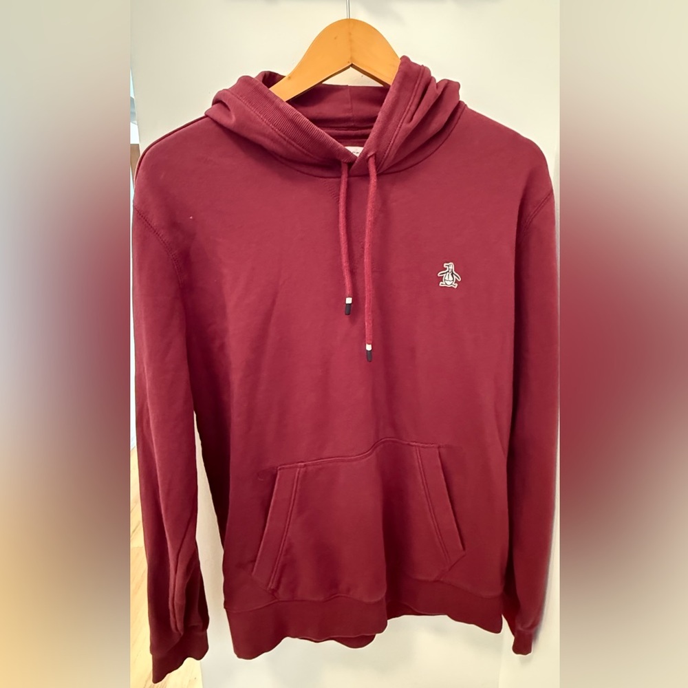 Penguin Men's Sticker Pete Fleece Hoodie - maroon